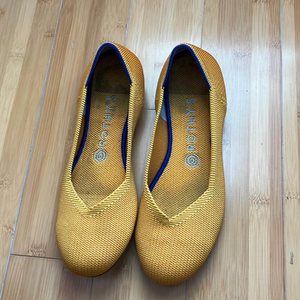 Rothy’s The Flat rounded toe flats in yellow